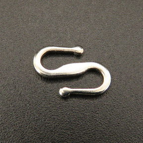 Brass Hook and S-Hook Clasps,S shape,Plating white K Gold,13*11mm,about 0.2g/pc,100 pcs/package,XFCL00620bhva-L003