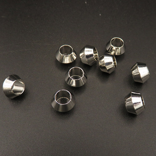 Brass Crimp Beads,Double cone,Plating white K Gold,10*7mm,Hole:6mm,about 1.5g/pc,50 pcs/package,XFFO00300vila-L003