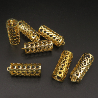 Brass Tube Beads,Long tube,Hollow,Plating Gold,28*10mm,Hole:2mm,about 3g/pc,10 pcs/package,XFFO00306hbab-L003