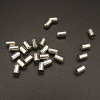 Brass Cord End/Tips,End Caps,Plating white K Gold,4*2mm,Hole:2mm,about 0.06g/pc,500 pcs/package,XFFO00308baka-L003