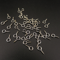 Brass Peg Bails,Screw Eye Pin,For Half Drilled Beads,Plating white K Gold,10*5mm,Hole:3mm,about 0.07g/pc,500 pcs/package,XFPB00051baka-L003