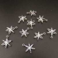 Brass Bead Cage Pendants,Hollow,Six-pointed star,Plating white K Gold,20*17mm,Thick:7mm,Hole:1mm,about 1g/pc,50 pcs/package,XFPC00625hbab-L003