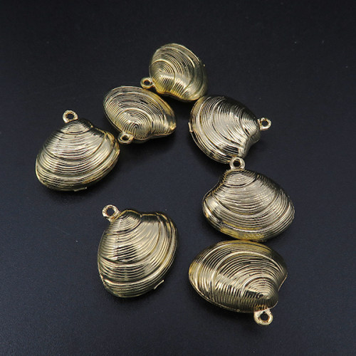 Brass Pendant & Charms,Shell,Plating Gold,18*9mm,Hole:1mm,about 1g/pc,50 pcs/package,XFPC00629bobb-L003