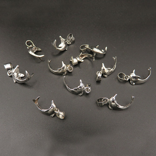 Brass Pendant & Charms,Dolphin,Plating white K Gold,22*12mm,about 0.6g/pc,10 pcs/package,XFPC00631hbab-L003