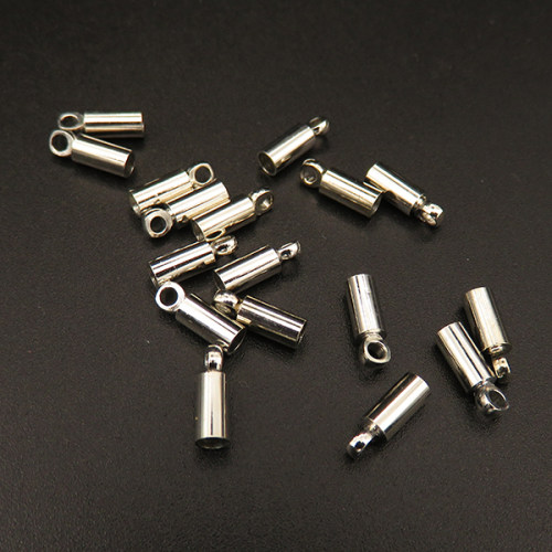 Brass Cord End/Tips,End Caps,Plating white K Gold,9*3mm,Hole:2mm,Hole:1mm,about 0.2g/pc,100 pcs/package,XFT00009bhva-L003