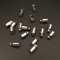 Brass Cord End/Tips,End Caps,Plating white K Gold,8*4mm,Hole:2mm,Hole:1mm,about 0.3g/pc,100 pcs/package,XFT00011ahlv-L003