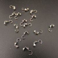 Brass Bead Tips,Clamshell Calottes Crimp End Cap,Plating silver,10*5mm,about 0.02g/pc,500 pcs/package,XFT00021avja-L003