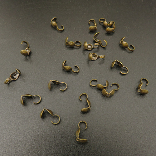Brass Bead Tips,Clamshell Calottes Crimp End Cap,Bronze,10*5mm,about 0.02g/pc,500 pcs/package,XFT00025avja-L003
