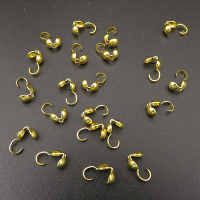 Brass Bead Tips,Clamshell Calottes Crimp End Cap,Plating Gold,10*5mm,about 0.02g/pc,1000 pcs/package,XFT00035avja-L003
