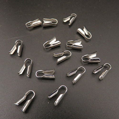 Brass Cord End/Tips,End Caps,Plating white K Gold,11*7mm,Hole:2mm,about 0.27g/pc,100 pcs/package,XFT00041aivb-L003