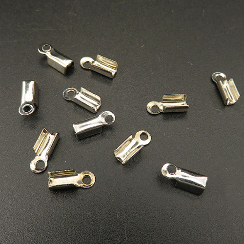 Brass Cord End/Tips,End Caps,Plating white K Gold,9*7mm,Hole:1mm,about 0.1g/pc,1000 pcs/package,XFT00043avja-L003