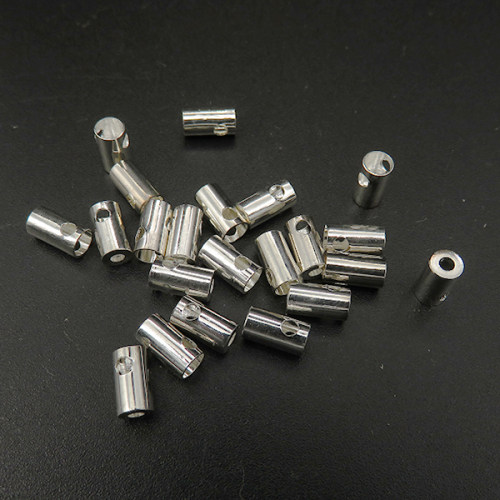 Brass Cord End/Tips,End Caps,Plating silver,7*4mm,Hole:1mm,Hole:3mm,about 0.16g/pc,1000 pcs/package,XFT00045avja-L003