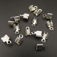 Brass Cord End/Tips,End Caps,Plating white K Gold,5*8mm,Hole:1mm,about 0.22g/pc,1000 pcs/package,XFT00055vaia-L003
