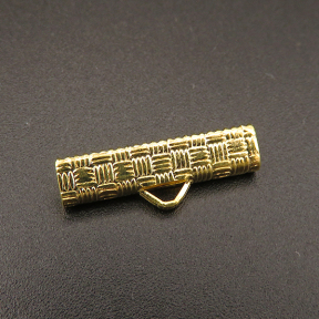 Iron Ribbon Crimp Ends,Rectangle,Plating Gold,15*7mm,Hole:2mm,about 0.74g/pc,50 pcs/package,XFT00063bkab-L003