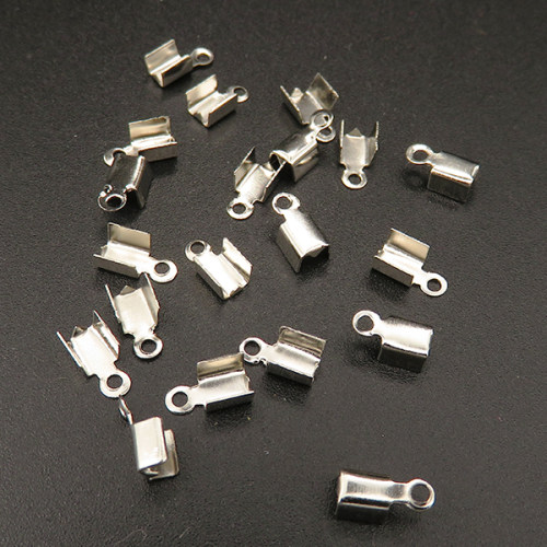 Iron Cord End/Tips,End Caps,Plating white K Gold,7*4mm,Hole:1mm,about 0.07g/pc,1000 pcs/package,XFT00071vaia-L003