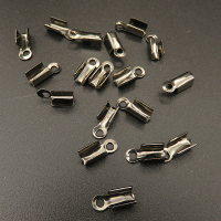 Iron Cord End/Tips,End Caps,Plating Gun black,9*4mm,Hole:1mm,about 0.12g/pc,1000 pcs/package,XFT00075baka-L003