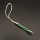 Iron & Brass Pendant Decoration,Nylon Thread,Lanyard,Plating white K Gold,Green & white,70mm,Hole:2.5mm,about 0.5g/pc,50 pcs/package,XMT00394ajvb-L003
