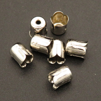 Iron Bead Cap & Cone,Cone cap,Plating White K Gold,6*7mm,Hole:2mm,about 0.1g/pc,100 pcs/package,XFCC00065ahlv-L003