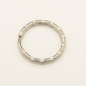 Brass Split Key Rings,Ring,Plating White K Gold,28*28mm,Hole:23mm,about 3.5g/pc,50 pcs/package,XFCL00624bkab-L003