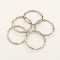 Brass Split Key Rings,Ring,Plating White K Gold,25*25mm,Hole:23mm,about 1.5g/pc,50 pcs/package,XFCL00626bkab-L003