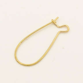 Brass Hoop Earring Findings,Kidney Ear Wires,Plating Gold,11*25mm,Thick:0.8mm,about 0.2g/pc,100 pcs/package,XFE00065aivb-L003