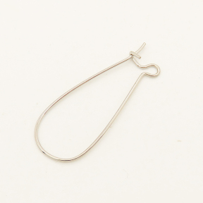Brass Hoop Earring Findings,Kidney Ear Wires,Plating White K Gold,14*34mm,Thick:0.8mm,about 0.3g/pc,100 pcs/package,XFE00067aivb-L003