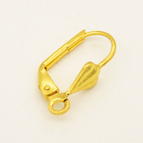 Brass Leverback Earring Findings,With Loop,Plating Gold,9*7mm,Thick:0.8mm,Hole:2mm,about 0.6g/pc,100 pcs/package,XFE00081aivb-L003