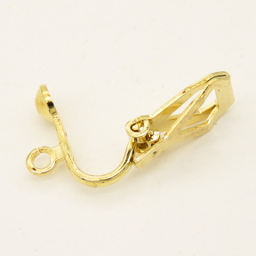 Brass Clip-on Earring Findings,With Loop,Plating Gold,6*12mm,Hole:2mm,about 0.6g/pc,100 pcs/package,XFE00083aivb-L003