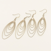 Brass Dangle Earrings,Oval,Plating White K Gold,20*50mm,Thick:0.6mm,about 1.4g/pc,50 pcs/package,XFE00089albv-L003