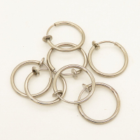 Brass Clip-on Earring Findings,Circle,Plating White K Gold,17*18mm,Thick:0.8mm,about 0.6g/pc,50 pcs/package,XFE00103bobb-L003