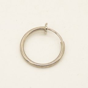 Brass Clip-on Earring Findings,Circle,Plating White K Gold,17*18mm,Thick:0.8mm,about 0.6g/pc,50 pcs/package,XFE00103bobb-L003
