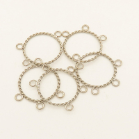 Chandelier Component Links,Circle,Four holes,Plating White K Gold,20*20mm,Hole:2mm,about 0.5g/pc,50 pcs/package,XFE00107bnbb-L003