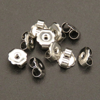 316 stainless steel Ear Nuts,Earring Backs,True color,5*6mm,Hole:0.8mm,about 0.08g/pc,500 pcs/package,XFE00133vbmb-L003