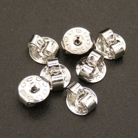 Brass Ear Nuts,Earring Backs,Plating White K Gold,5*6mm,Hole:0.8mm,about 0.1g/pc,500 pcs/package,XFE00135avja-L003
