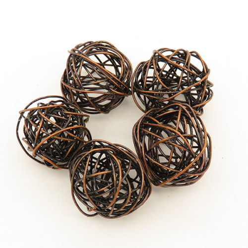 Brass Wire Beads,Ball,Hollow,Bronze,20*20mm,about 1.6g/pc,10 pcs/package,XFFO00310hbab-L003