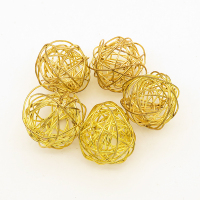 Brass Wire Beads,Ball,Hollow,Plating Gold,20*20mm,about 1.6g/pc,10 pcs/package,XFFO00312hbab-L003