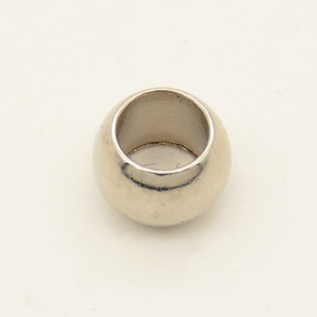 Brass Crimp Beads,Round,Plating White K Gold,4x6mm,Hole:4mm,about 0.4g/pc,100 pcs/package,XFFO00316bbov-L003