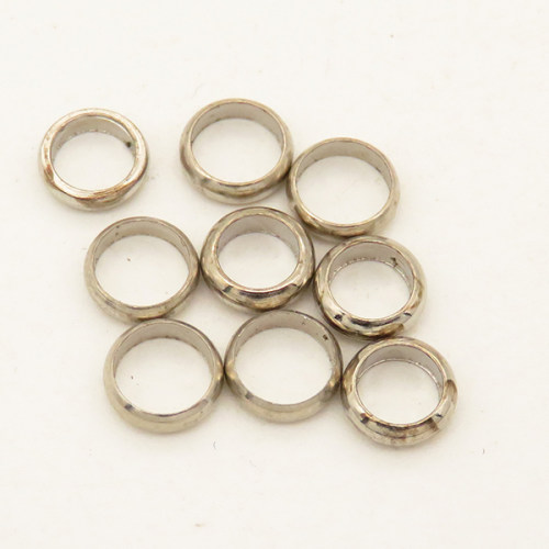 Brass Crimp Beads,Circle,Plating White K Gold,2x8mm,Hole:7mm,about 0.15g/pc,100 pcs/package,XFFO00321bbov-L003