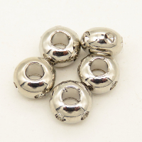 Brass Crimp Beads,Ball,Round,Plating White K Gold,8*5mm,Hole:3mm,about 1.0g/pc,100 pcs/package,XFFO00327aivb-L003