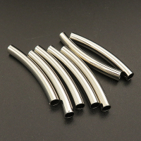 Brass Tube Beads,Long Bent pipe,Plating White K Gold,5*40mm,Hole:4mm,about 1.0g/pc,100 pcs/package,XFFO00339ajvb-L003