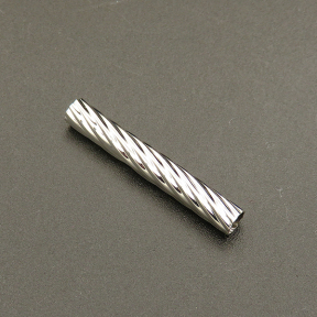 Brass Tube Beads,Spiral long tube,Plating White K Gold,4*30mm,Hole:3mm,about 0.7g/pc,100 pcs/package,XFFO00351ajvb-L003