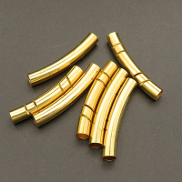 Brass Tube Beads,Bent pipe,Plating Gold,5*32mm,Hole:4mm,about 1.1g/pc,100 pcs/package,XFFO00355ajvb-L003