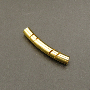 Brass Tube Beads,Bent pipe,Plating Gold,5*32mm,Hole:4mm,about 1.1g/pc,100 pcs/package,XFFO00355ajvb-L003