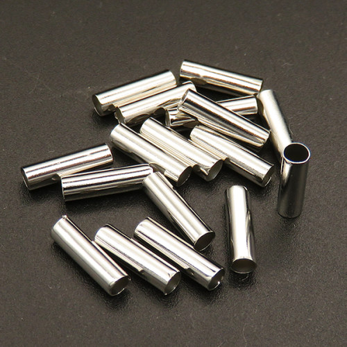 Brass Tube Beads,Round tube,Plating White K Gold,3*10mm,Hole:2mm,about 0.1g/pc,100 pcs/package,XFFO00365bhva-L003