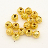 Brass Textured Beads,Crimp Beads,Frosted,Plating Gold,5mm,Hole:1mm,about 0.2g/pc,100 pcs/package,XFFO00368ahlv-L003