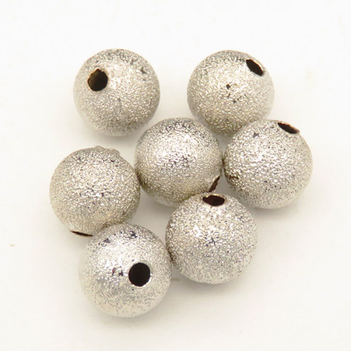 Brass Textured Beads,Crimp Beads,Frosted,Plating White K Gold,5mm,Hole:1mm,about 0.2g/pc,100 pcs/package,XFFO00371ahlv-L003