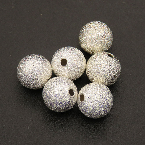 Brass Textured Beads,Crimp Beads,Frosted,Plating silver,5mm,Hole:1mm,about 0.2g/pc,100 pcs/package,XFFO00374ahlv-L003