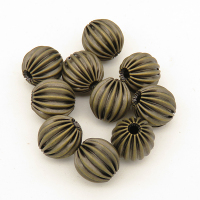 Brass Corrugated Beads,Crimp Beads,Bronze,8mm,Hole:1mm,about 0.4g/pc,100 pcs/package,XFFO00379aivb-L003