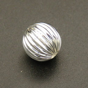 Brass Corrugated Beads,Crimp Beads,Plating silver,10mm,Hole:2mm,about 0.6g/pc,100 pcs/package,XFFO00381aivb-L003