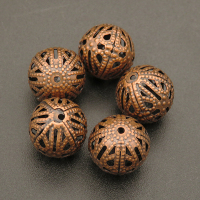 Brass Filigree Beads,Ball,Hollow,Bronze,12mm,Hole:1mm,about 0.8g/pc,50 pcs/package,XFFO00394vkla-L003